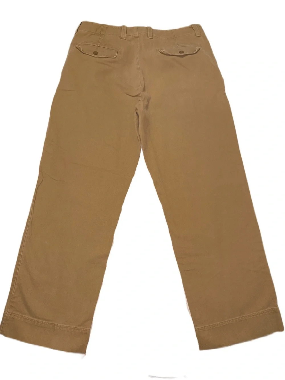 Vintage J. Crew Chino Pants 34X30 Beige Tan Cotton Flat Front Classic Fit Zipper